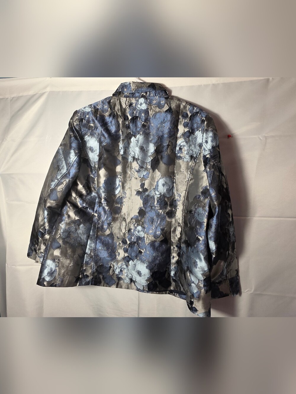 Draper's & Damon's Women's Blue Floral Jacquard Blazer Jacket 2xl Vintage 90's - Picture 6 of 6